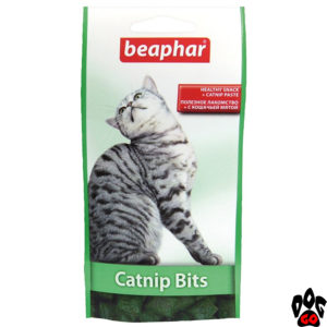БЕАФАР (BEAPHAR) Подушечки "Кэт Нип Битц" - лакомство для кошек с кошачьей мятой, 150 г