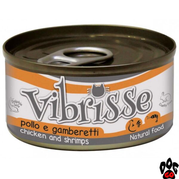 ВИБРИСС (VIBRISSE) Конcервы для кошек с курицей и креветками, 70 г