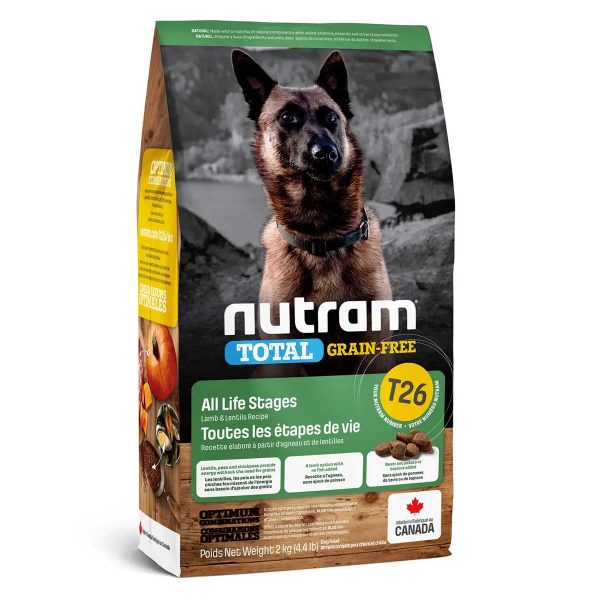 T26_NUTRAM Total GF Холістик для собак всіх життєвих стадій; з ягням та сочевицею; без/зерн, 2кг