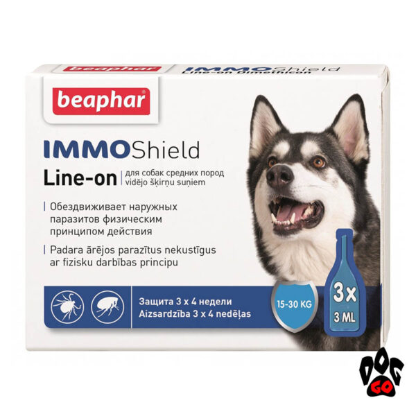 BEAPHAR капли от блох для собак от 15-30 кг IMMO Shield (3*3 мл)