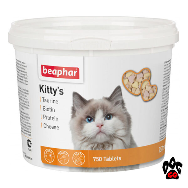 BEAPHAR Kitty's Mix витамины для кошек Таурин + Биотин, 750 табл.