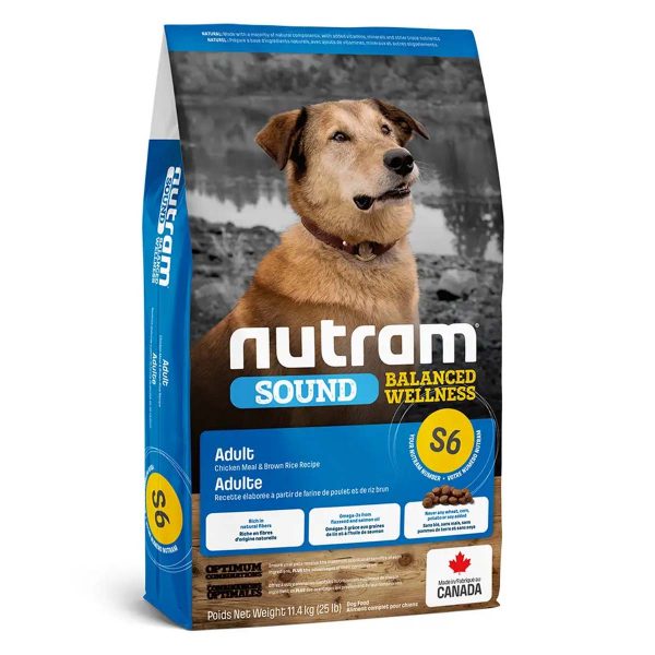 S6_NUTRAM Sound BW Холістик для дор собак; з куркою та корич. рисом, 20 кг