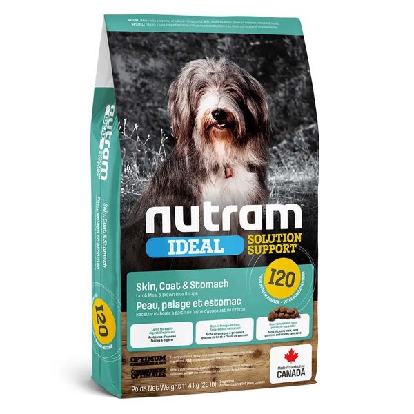 I20_NUTRAM Холістик для собак з чут. травленням та шкірою; з ягням і рисом, 20кг