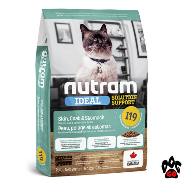 Корм для кошек с чувствительным пищеварением NUTRAM Ideal I19 с курицей и лососем 1.13 кг