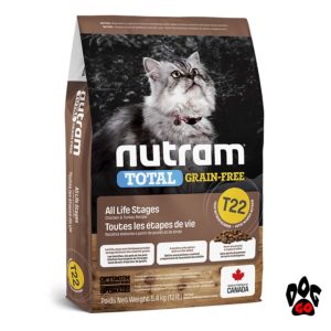 NUTRAM Total Grain Free T22 для кошек, холистик, беззерновой корм с индейкой и курицей 1.13 кг