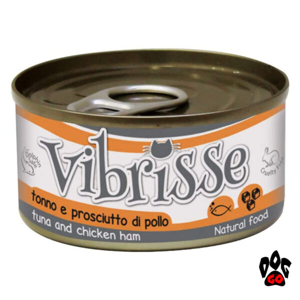 Конcервы для кошек VIBRISSE тунец+куриная ветчина, 70 г