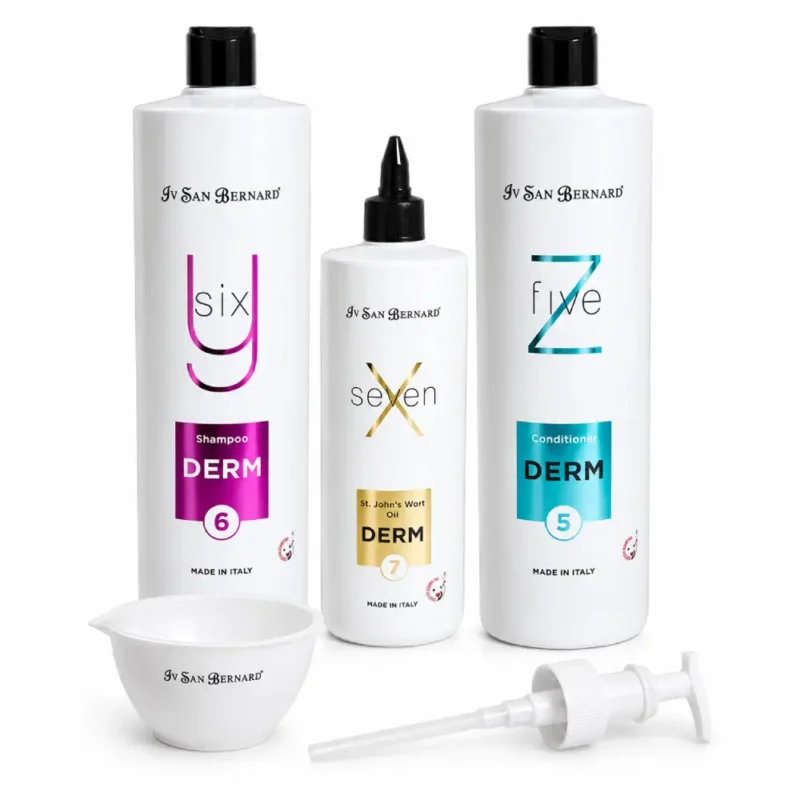 Проф-набір Iv San Bernard DERM SET (шампунь, масло, кондиціонер, мисочка, дозатор)