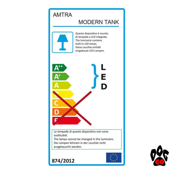 Аквариум AMTRA MODERN TANK 40 LED, 28 л, 42.5х23.5х36.5 см, 5 мм, LED 9 Вт, 3 цвета в крышке