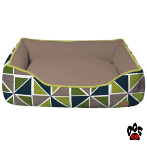 CROCI Кроватки для собак и кошек COZY RAY, прямоугольный, серый+зелено-синий-1