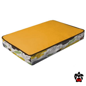 CROCI Подушка для собак COZY FLO, прямоугольная, оранж/цветы, 75x52x10см-1