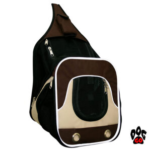 Рюкзак для переноски животных CROCI Fast&Easy, для выставок, коричневый+бежевый или хаки, 30х33х26см, до 10кг-1
