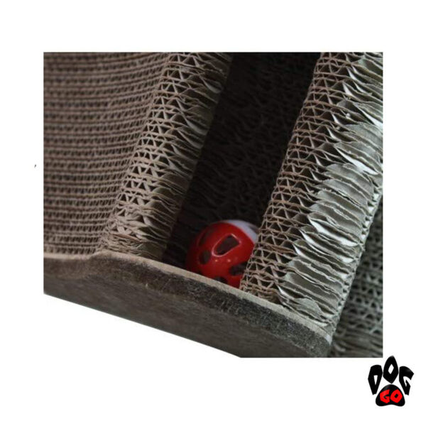 Когтеточка картонная CROCI Papercat Decor, тоннель с игрушкой, гофракартон, 36х35х31см-4