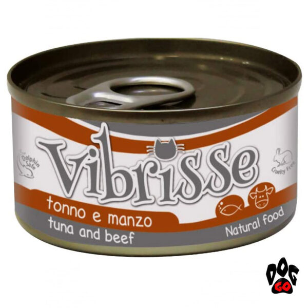 Конcервы для котов VIBRISSE тунец+говядина, 70г-1