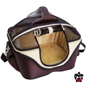 Сумка-лежак для собак и кошек CROCI Fast&Easy, для выставок, 42х33х29см, до 12кг, коричневый+беж-1