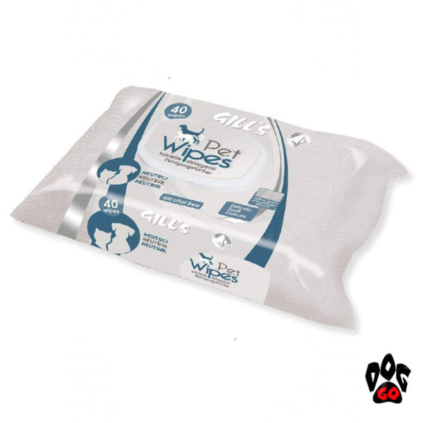 Влажные салфетки для собак и котов CROCI GILL'S гигиенические, 40шт в уп-4