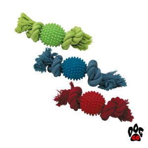 Игрушка для собак Мяч с шипами CROCI CaniAMici, с канатом, резина, 25см-1
