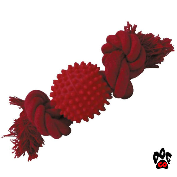 Игрушка для собак Мяч с шипами CROCI CaniAMici, с канатом, резина, 25см-2