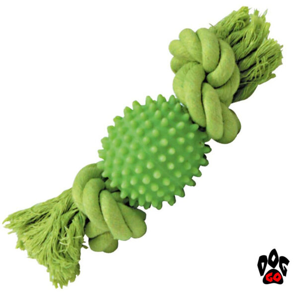 Игрушка для собак Мяч с шипами CROCI CaniAMici, с канатом, резина, 25см-4