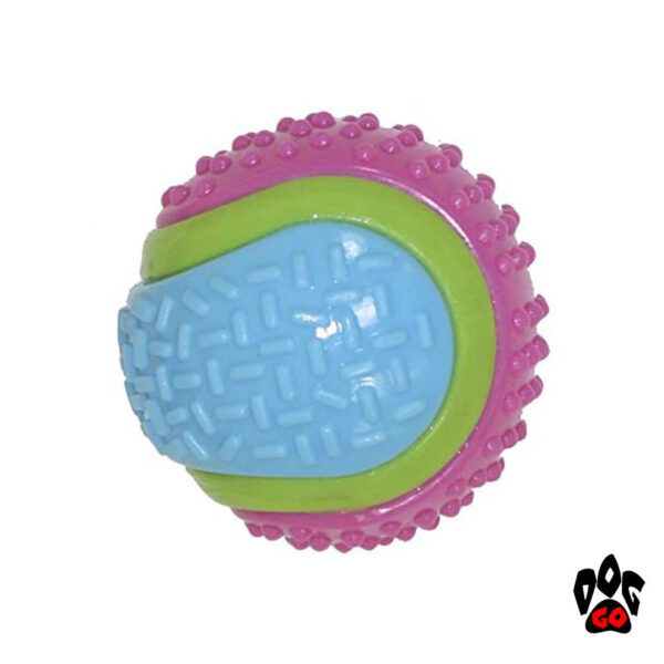 Игрушка для собак Мяч теннисный CROCI SPIKY, высокопрочная резина, 8см-1