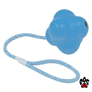 Прочная игрушка для собак на веревке CROCI литой атом, резина 13х51см-1