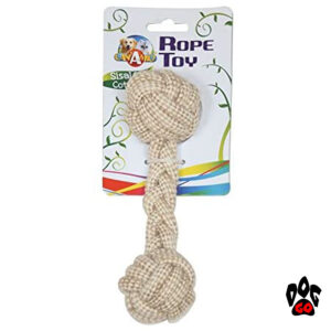 Грейфер игрушка для собак Гантеля CROCI ECO, канат грейфер плетеный, котон+сезаль-1