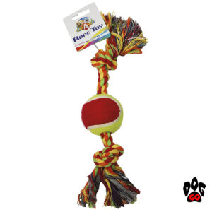 Игрушка для собак Канат с теннисным мячом CROCI грейфер, 30.5см, 6см-1