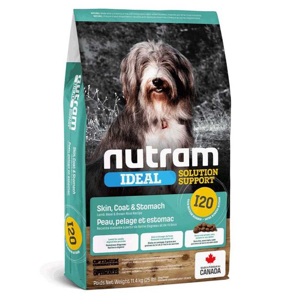 I20_NUTRAM Холістик для собак з чут. травленням та шкірою; з ягням і рисом, 11.4кг