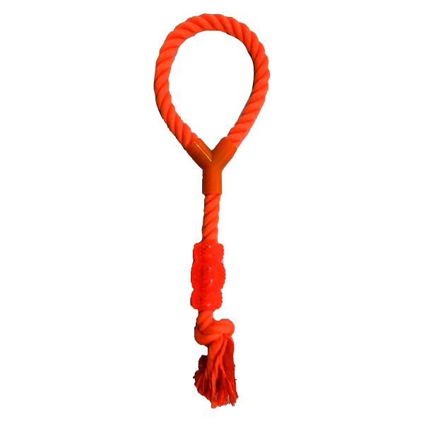 Іграшка для соб. CROCI JUICE канат з ручкою і цукеркою, колір апельсин, 40см, 3шт / уп (ціна за 1шт)