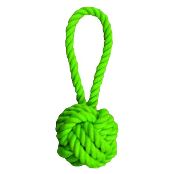 Іграшка для соб. CROCI JUICE канат з вузловим м'ячем, колір яблуко, 18см, 3шт / уп (ціна за 1шт) *