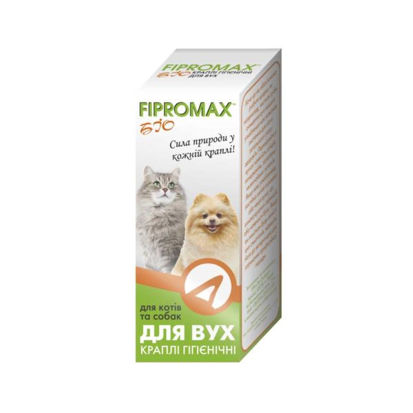 Краплі FIPROMAX БІО д/вух гігієнічні, для котів і собак 15мл - 10шт/уп