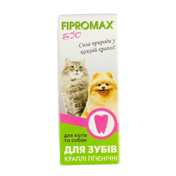 Краплі FIPROMAX БІО д/зубів гігієнічні, для котів і собак 15мл - 12шт/уп