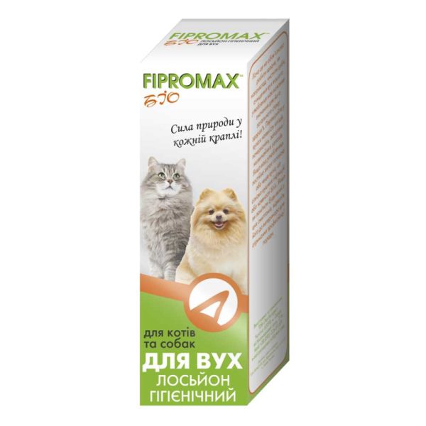 Лосьйон-спрей FIPROMAX БІО д/вух гігієнічні для котів і собак 30мл - 10шт/уп