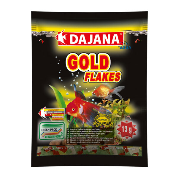 GOLD FLAKES (80мл/13гр) корм у пластівцях для золотих рибок та декарат. карасів (25шт/уп)