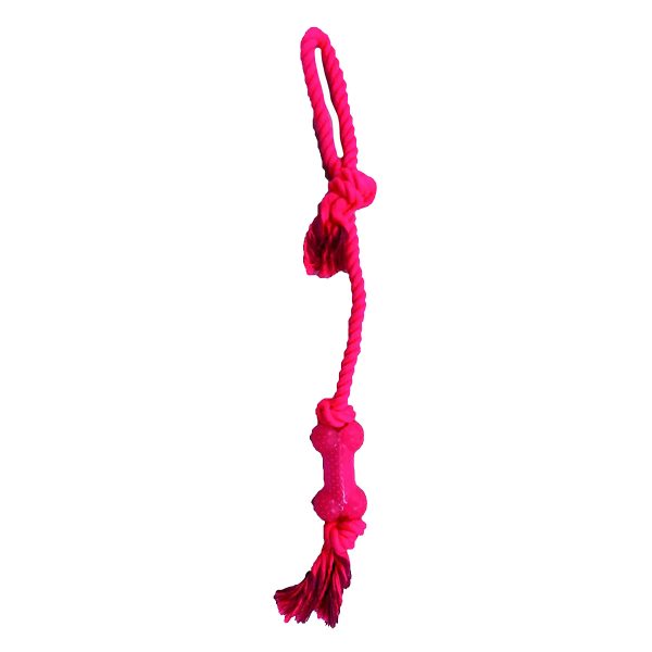 Іграшка для соб. CROCI JUICE канат з ручкою і кісточки, колір ягід, 50см, 3шт / уп (ціна за 1шт) *