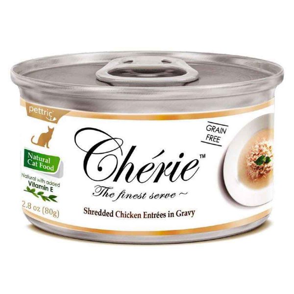 Cherie Вологий корм для котів, з ніжними шматочками м'яса курки в соусі, 80г