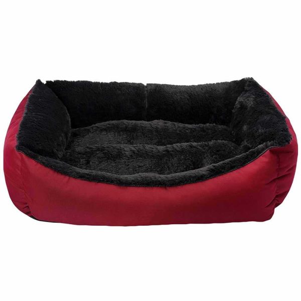 Лежак для тварини JELLYBEAN, прямокутний (червон/чорний) 50*38*19 см S