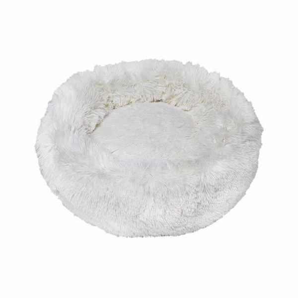 Лежак плюшевий для тварини PONCHIK, круглий (білий) 65 см 15кг M