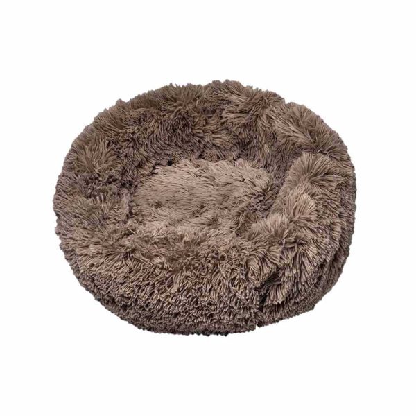 Лежак плюшевий для тварини PONCHIK , круглий (коричневий) 50 см, 5 кг S