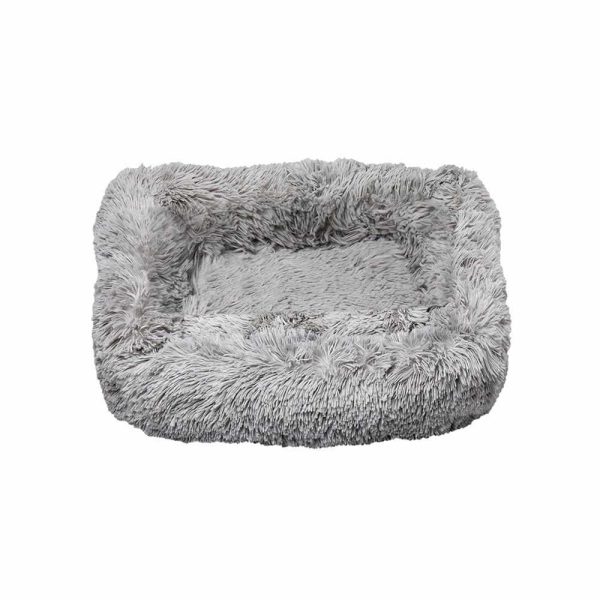 Лежак плюшевий для тварини PONCHIK, прямокутний (сірий) 50*38*19 см S