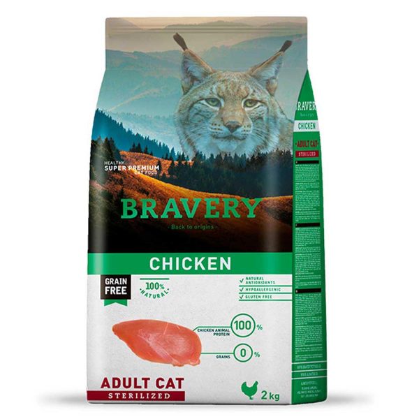 BRAVERY Chicken Adult Cat Sterilized, сухий корм для дор. котів стерилізованих, з куркою 7 kg