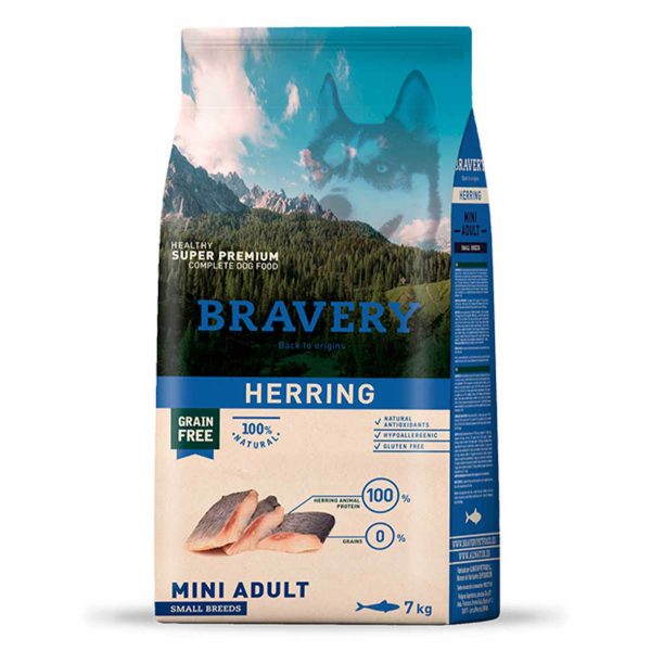 BRAVERY Herring Mini Adult, сухий корм для собак дрібних порід, з оселедцем 7kg