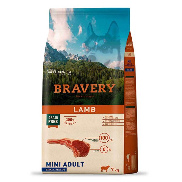 BRAVERY Lamb Mini Adult, сухий корм для собак дрібних порід, з ягням 2kg