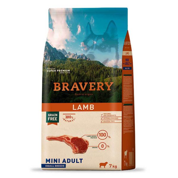 BRAVERY Lamb Mini Adult, сухий корм для собак дрібних порід, з ягням 7kg