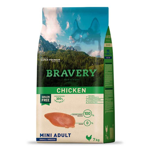 BRAVERY Chicken Mini Adult, сухий корм для собак дрібних порід, з куркою 2kg