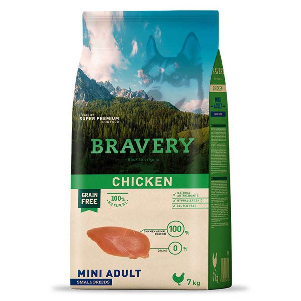 BRAVERY Chicken Mini Adult, сухий корм для собак дрібних порід, з куркою 7kg