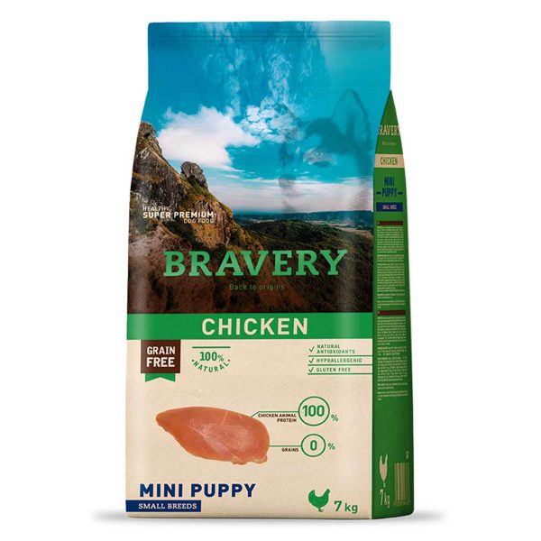 BRAVERY Chicken Mini Puppy, сухий корм для цуценят дрібних порід, з куркою 2kg