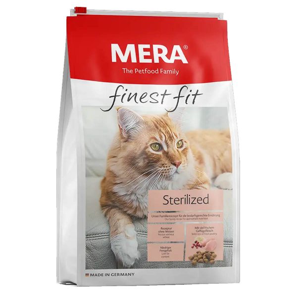 MERA finest fit Sterilized корм для стереліз. котів, із свіжим м'ясом птиці і журавлиною, 4 кг
