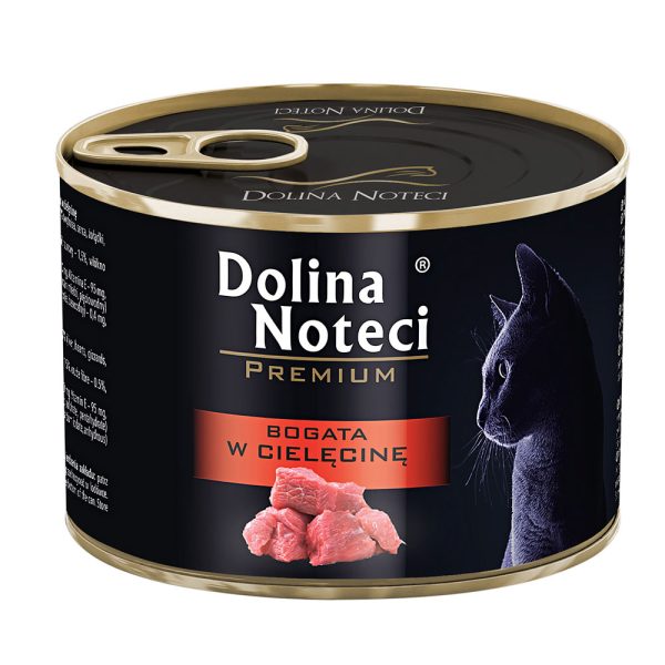 Консерви Dolina Noteci Premium для котів, з теляниною, 185г (12 шт/уп)