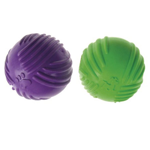 Іграшка для собак Dental Gum Атом-м'ячик гумовий, пищалка, 7 см (різні кольори) (6 шт/уп)