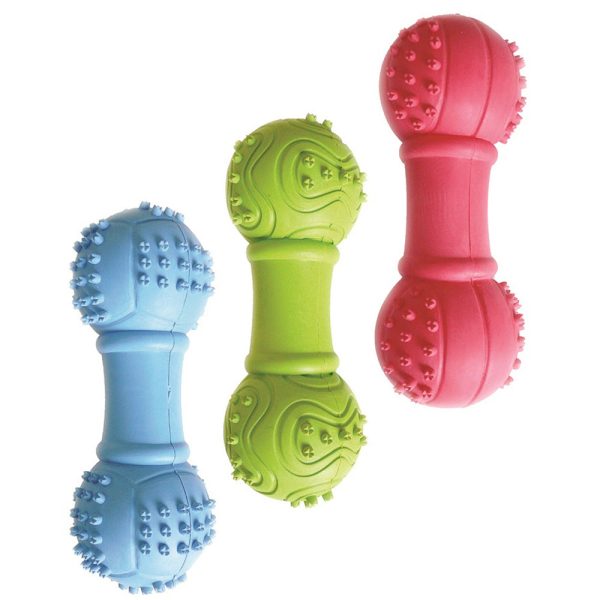 Іграшка для собак Dental Gum гантелька гумова,10 см (різні кольори) (12 шт/уп)